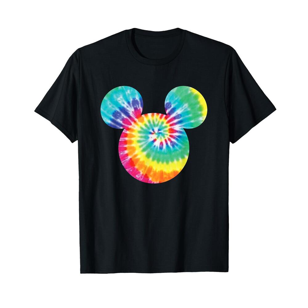 Disney Mickey Mouse Icon Rainbow Tie-Dye Short Sleeve T-Shirt
